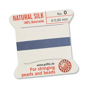 Griffin Natural Silk Bead Cord - Blue