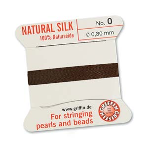 Griffin Natural Silk Bead Cord - Brown