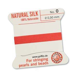 Griffin Natural Silk Bead Cord - Coral