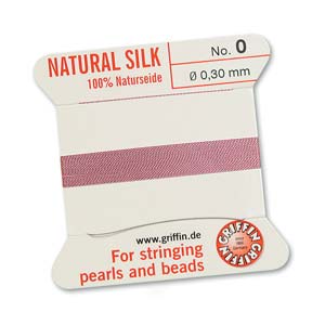 Griffin Natural Silk Bead Cord - Dark Pink