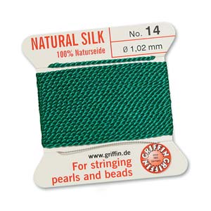 Griffin Natural Silk Bead Cord - Green