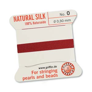 Griffin Natural Silk Bead Cord - Garnet