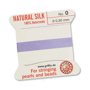Griffin Natural Silk Bead Cord - Lilac