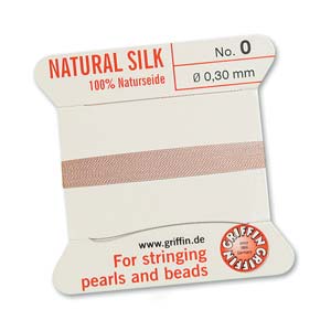 Griffin Natural Silk Bead Cord - Light Pink