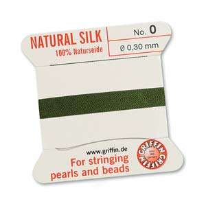 Griffin Natural Silk Bead Cord - Olive