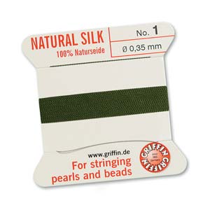 Griffin Natural Silk Bead Cord - Olive