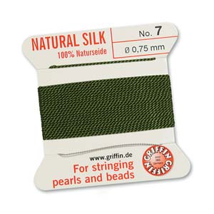 Griffin Natural Silk Bead Cord - Olive