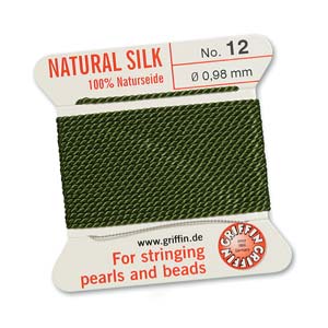 Griffin Natural Silk Bead Cord - Olive