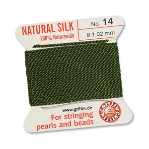 Griffin Natural Silk Bead Cord - Olive