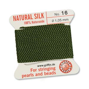 Griffin Natural Silk Bead Cord - Olive