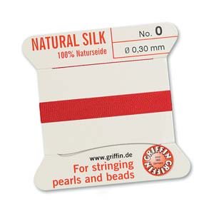 Griffin Natural Silk Bead Cord - Red