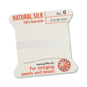 Griffin Natural Silk Bead Cord - White