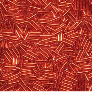 Silver-Lined Red Miyuki Bugle Beads 6mm (#2)