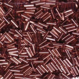 Copper Lined Crystal Hex Cut Miyuki Bugle Beads 6mm (#2)