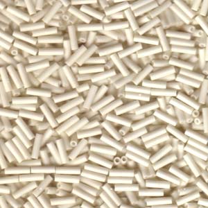 Matte Opaque Cream Miyuki Bugle Beads 6mm (#2)