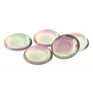18MM Backlit Pink Mist Czech Round Cabochon