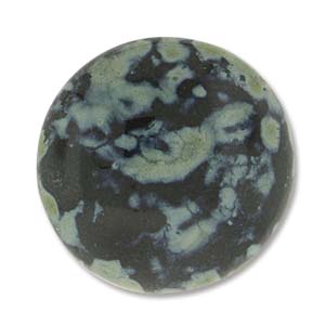 24MM Black Picasso Czech Round Cabochon