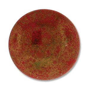 24MM Red Coral Lumi Czech Round Cabochon