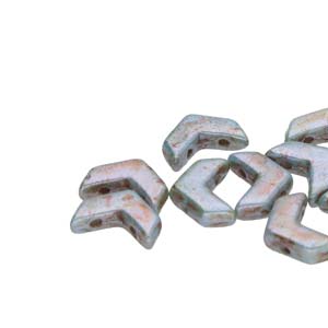 CHEVRON DUO 10X4MM CHALK LAZURE BLUE