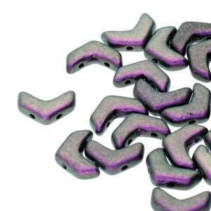 CHEVRON DUO 10X4MM POLYCHROME BLACK RASPBERRY