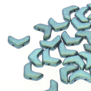 CHEVRON DUO 10X4MM POLYCHROME MINT CHOCOLATE