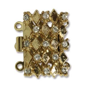 CLSP102GP Elegant Elements 20X13MM Gold Plated 3 Strands