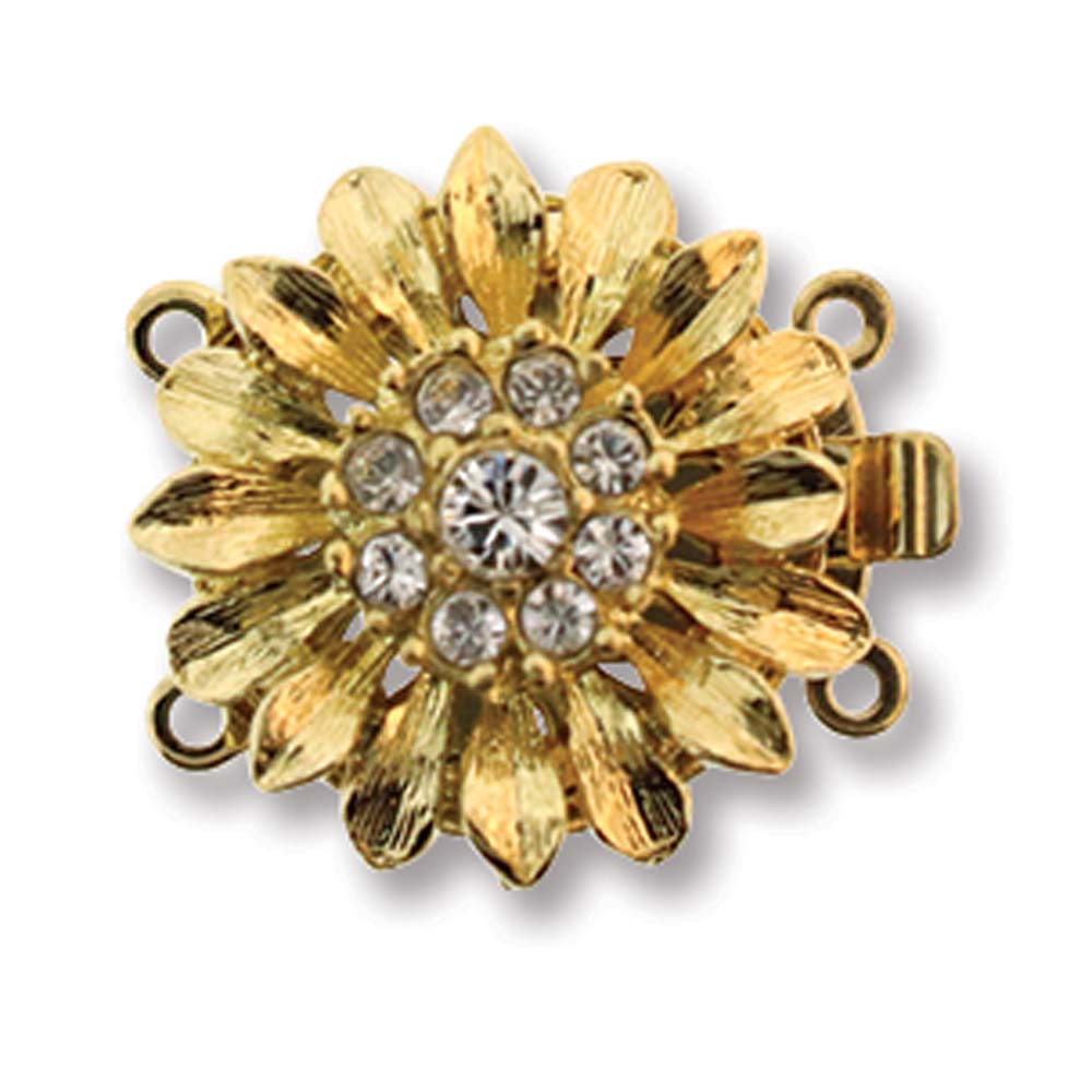 CLSP460 Elegant Elements Two Strand Clasp - Flower Design