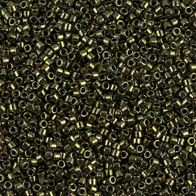Metallic Olive Miyuki Delica Beads 11/0