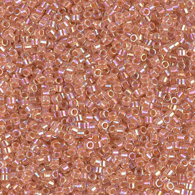 Lined Peach AB Miyuki Delica Beads 11/0