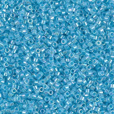 Lined Sky Blue AB Miyuki Delica Beads 11/0