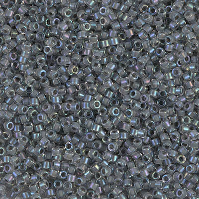Lined Dark Gray AB Miyuki Delica Beads 11/0