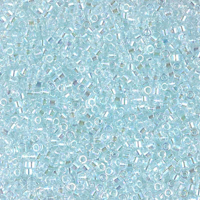 Lined Light Aqua AB Miyuki Delica Beads 11/0