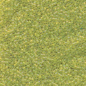 Matte Transparent Olive AB Miyuki Delica Beads 11/0