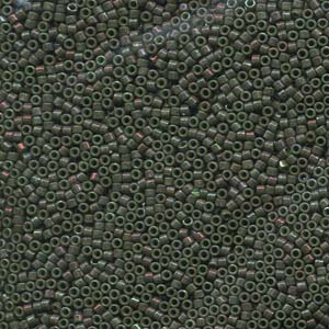 Opaque Dark Olive Luster Dyed Miyuki Delica Beads 11/0