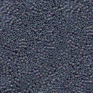 Opaque Dark Gray AB Miyuki Delica Beads 11/0