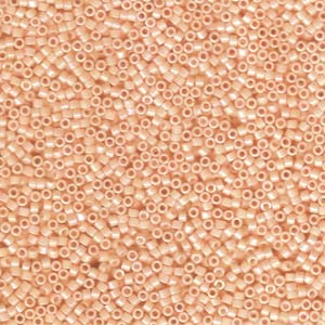 Opaque Light Peach AB Miyuki Delica Beads 11/0