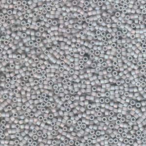 Matte Opaque Light Smoke AB Miyuki Delica Beads 11/0