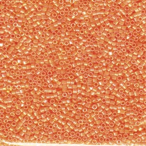 Opaque Mandarin AB Miyuki Delica Beads 11/0
