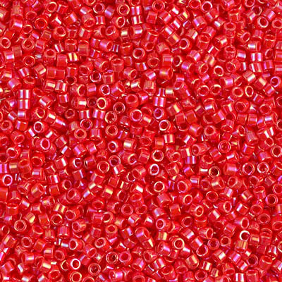 Opaque Light Siam AB Miyuki Delica Beads 11/0