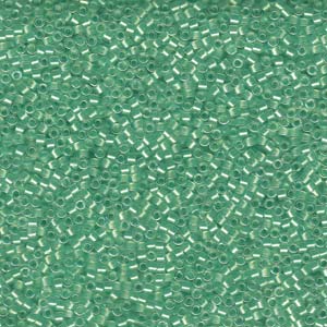 Mint Pearl Lined Glacier Blue Miyuki Delica Beads 11/0