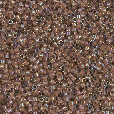 Cocoa Lined Crystal AB Miyuki Delica Beads 11/0