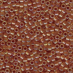 Dark Peach Lined Opal AB Miyuki Delica Beads 11/0