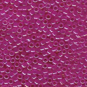 Fuchsia Lined Opal AB Miyuki Delica Beads 11/0