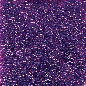 Fuchsia Lined Aqua AB Miyuki Delica Beads 11/0