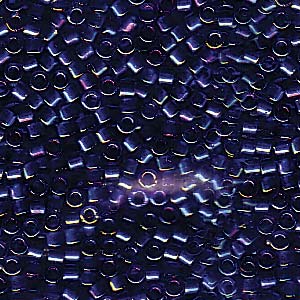 Emerald Lined Cobalt AB Miyuki Delica Beads 11/0