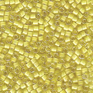 White Lined Yellow AB Miyuki Delica Beads 11/0