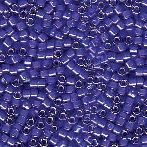 White Lined Cobalt AB Miyuki Delica Beads 11/0