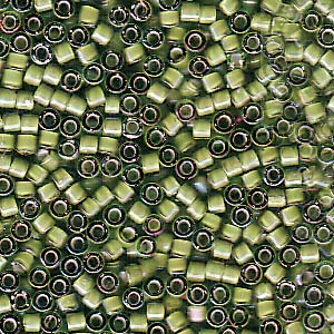 White Lined Light Green AB Miyuki Delica Beads 11/0