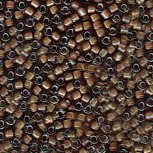 White Lined Sable Brown AB Miyuki Delica Beads 11/0