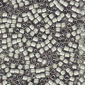 White Lined Gray AB Miyuki Delica Beads 11/0